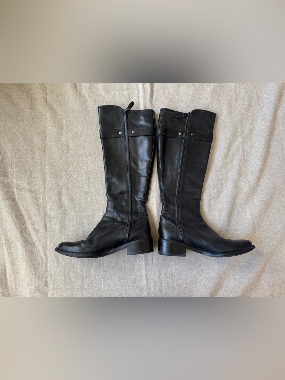 Women’s Vibram Black Leather Riding Boots